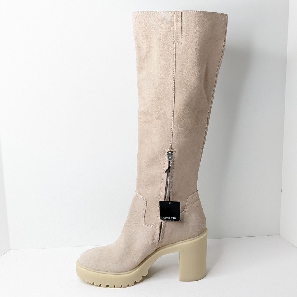 Dolce Vita Corry H2O Platform Tall Boots, Cream Suede, Women's 7.5 - Picture 4 of 8